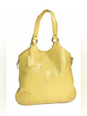 YSL VINTAGE Yellow Leather Shoulder Tote Bag EUC!!!